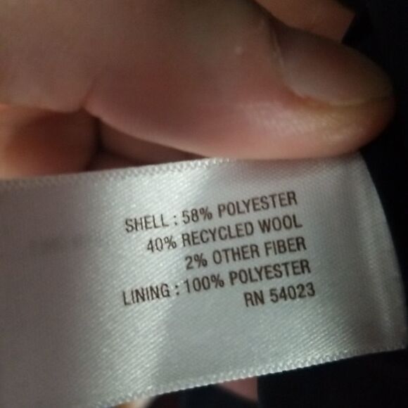 𝅺OLD Navy Wool Pea Coat Red and Navy Plaid - Picture 11 of 12